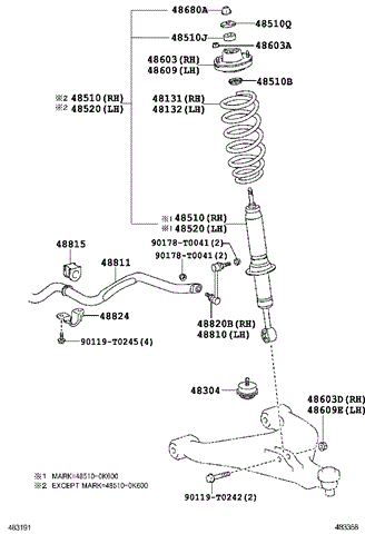 Подушка амортизатора переднього 486090K040 TOYOTA