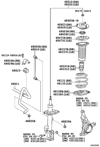 Опора стійки амортизатора переднього 4860933220 TOYOTA
