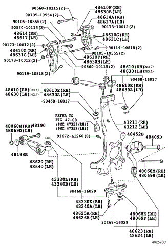 Важіль передньої підвіски верхній, правий 4861059125 TOYOTA