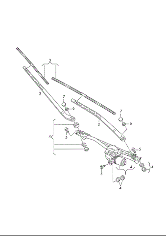 Щетки стеклоочистителя передние (компл) audi q7 (16-21) (4m1998002) vag 4M1998002
