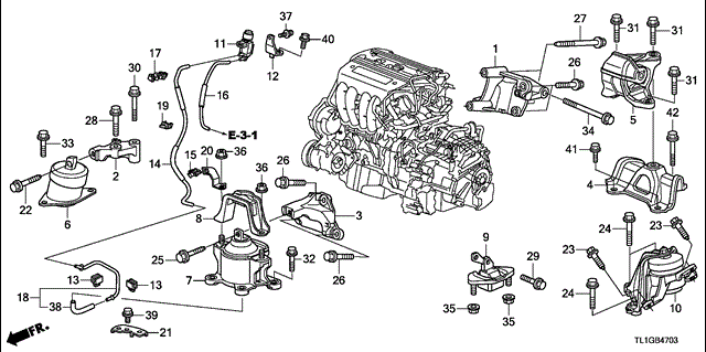 Права опора двигуна 50820TA0A01 HONDA