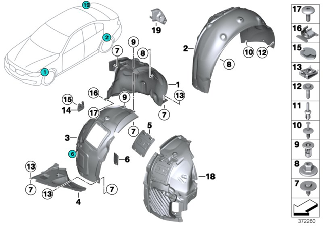 Підкрилок заднього крила, лівий 51717260293 BMW