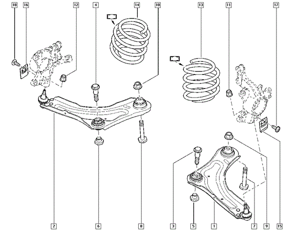 Пружина передня 540100023R RENAULT