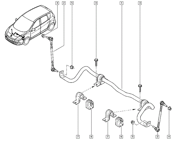 Стабилизатор передний renault scenic iii 2009-2015 (546110015r) renault 546110015R