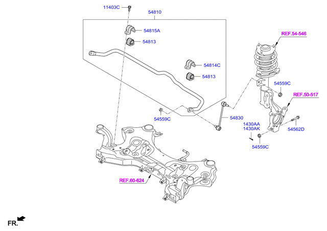 Яйця стабілізатора передні 54830D7000 HYUNDAI