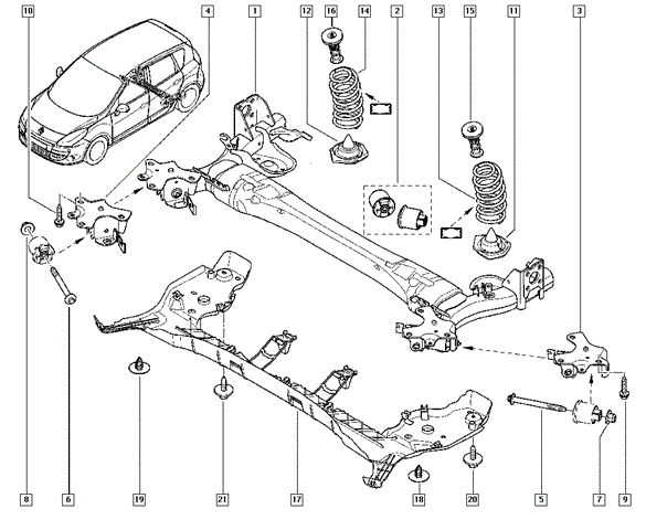Сайлентблок балки моста 550447517R RENAULT