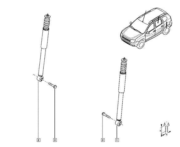 Амортизатор задній duster (4x2) 10- 562105043R