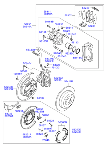 Колодки стоянкового гальма 583052PA10 HYUNDAI