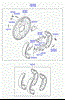 Гальма робочі задні ножні і гальмівні барабани 583054HA00 HYUNDAI