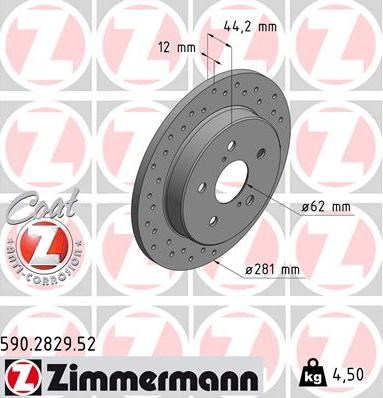 Дискові гальма 590282952 ZIMMERMANN