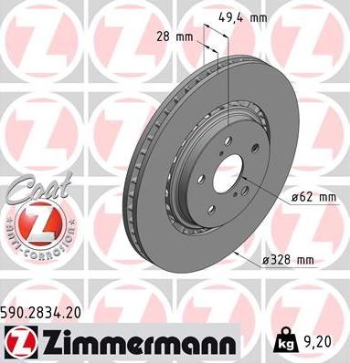 Ротор гальмівний 590283420 ZIMMERMANN