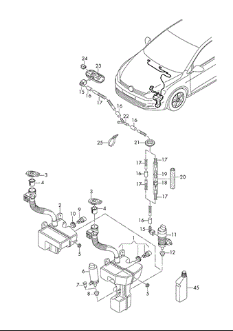 Бачок для омивайки 5G0955453J VAG