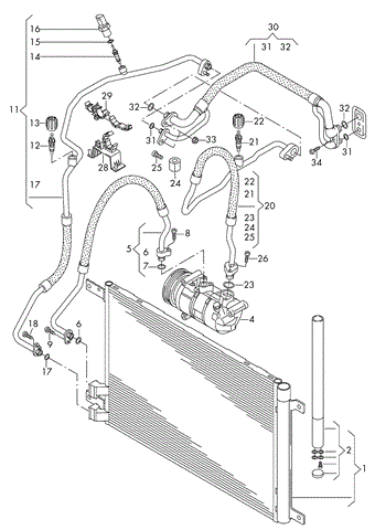 Клапан тиску кондиціонера 5Q0959126A VAG