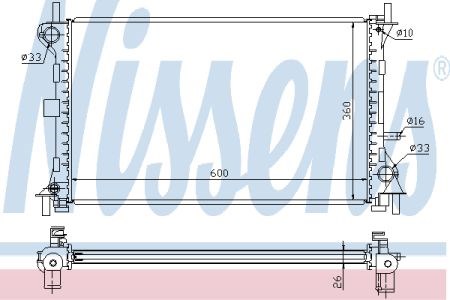 Радіатор охолодження двигуна 62052 NISSENS
