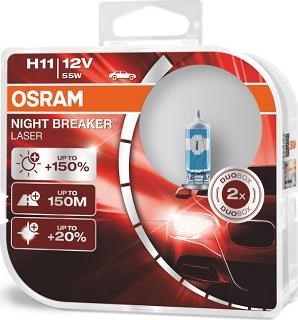 (к/т 2 шт) автолампа osram (h11 12v 55w) 64211NL-HCB