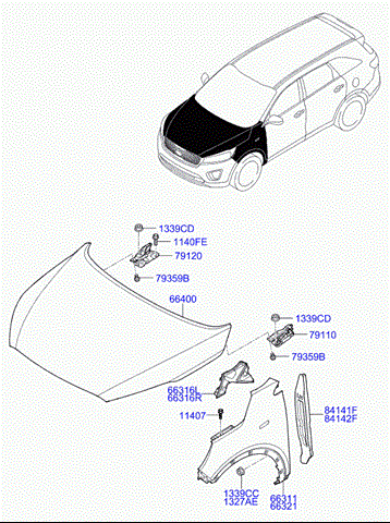 Переднє праве крило 66321C5000 HYUNDAI