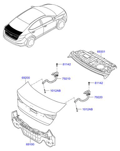 Панель багажного відсіку 69100F2000 HYUNDAI