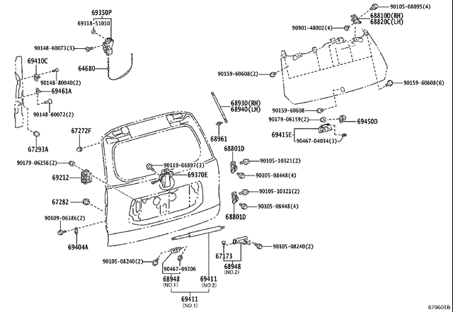 Замок кришки багажника 6911060233 TOYOTA