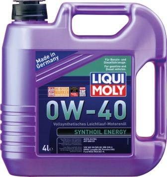 Моторна олива liqui moly synthoil energy 0w-40, 4л 7536