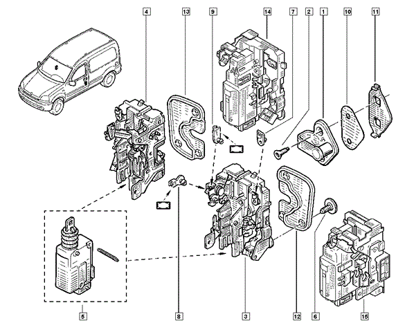 Замок дверей водія 7701046799 RENAULT