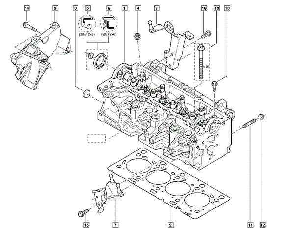Болт кріплення головки блоку циліндрів 7701478860 RENAULT