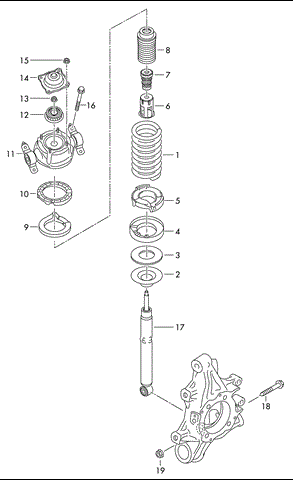 Опора амортизатора 7P0412327B VAG