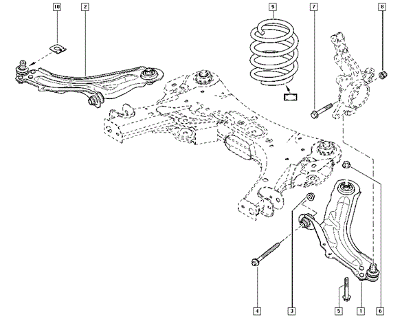 Важіль підвіски (передній / знизу) (r) mb citan (w415) / renault kangoo 1.2-1.6 08- 82 00 586 567