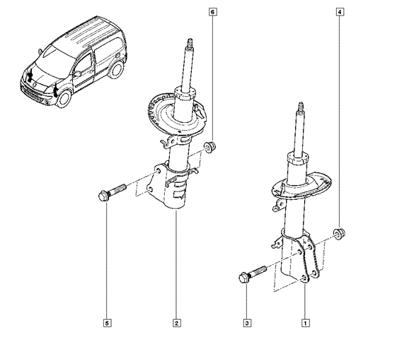 Renault  амортизатор газ. передн.kangoo 08- 8200868516