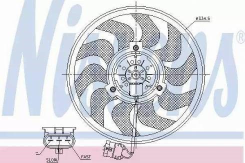 Nissens opel вентилятор радіатора astra h 04-, zafira b 04- 85755