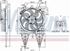 Електровентилятор кондиціонера в зборі (двигун + крильчатка) 85797 NISSENS