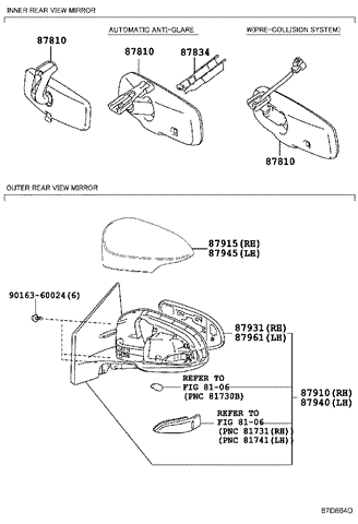 Праве бокове дзеркало 8791002G30 TOYOTA