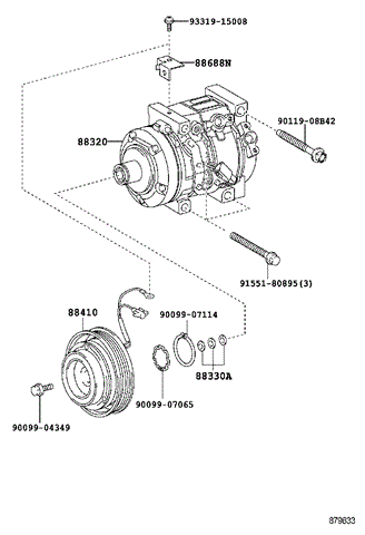 Компресор холодоагенту 883206A320 TOYOTA