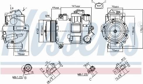 Nissens vw компресор кондиціонера crafter 30-35 2.0 11-, crafter 30-50 2.0 11- 890412