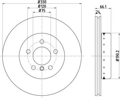 Диск гальмівний bmw 5(f10,f11) "f d=330mm "09-17 92265825