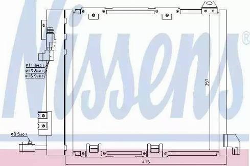 Nissens opel радіатор кондиціонера (конденсатор) з осушувачем astra g, zafira a 94385
