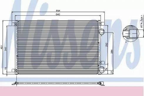 Nissens renault радіатор кондиціонера (конденсатор) grand scenic ii, megane ii, scenic ii 1.4/2.0 94626