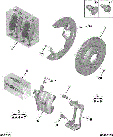 Диск переднього гальма 9803918180 PEUGEOT