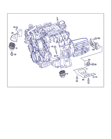 Подушка (опора) двигуна, задня A2212401018 MERCEDES