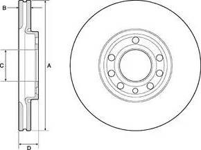 Delphi opel диск гальмівний передн. vectra c 02- 1,6-2,2dti BG3713C