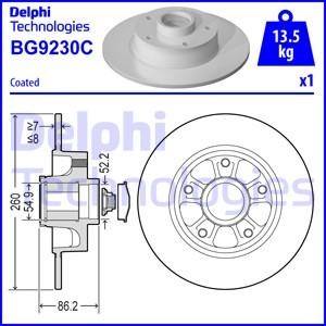 Диск гальмівний задній BG9230RSC DELPHI