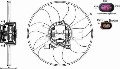 Вентилятор радіатора a3/octavia ii/passat 03-14 (365мм) CFF 170 000S