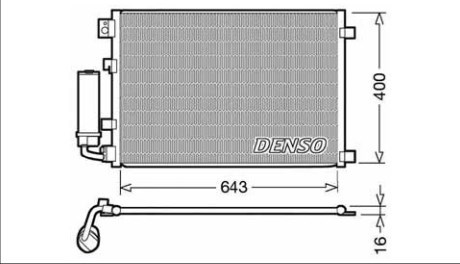 Радіатор кондиціонера 1.6mpi 16v, 2.0mpi 16v nissan qashqai 07-14 DCN46002