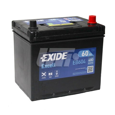 Exide EB604 Excell 12V 60 Ah 480A car battery