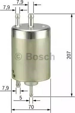 Delphi bmw фільтр паливний h205.5mm e53 x5 3.0/4.8 00-,range rover iii 4.4 02- F 026 403 000
