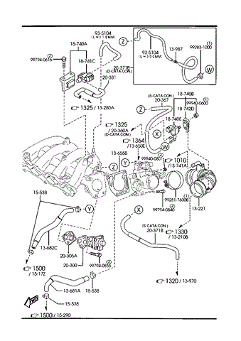 Патрубок дросельний FSJ213220C MAZDA