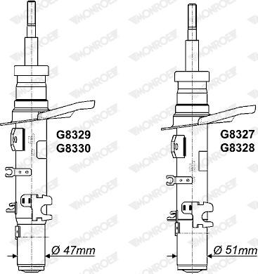 Стійка передня права G8327 MONROE
