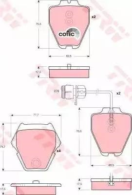 Колодки передні GDB1371 TRW