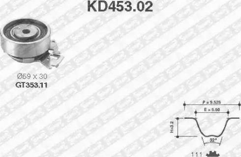 Комплект ременя грм KD453.02