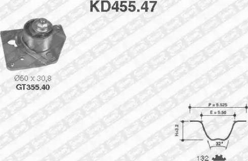 Комплект ременя грм KD455.47