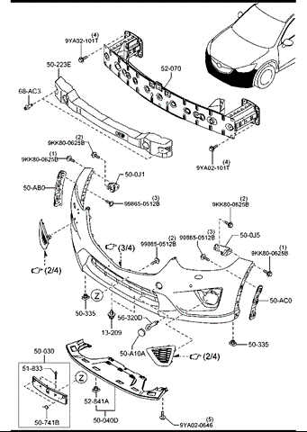 Захист бампера переднього KD53500S0A MAZDA